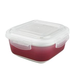 Square Porcelain Food Storage Container - Pink Ombré