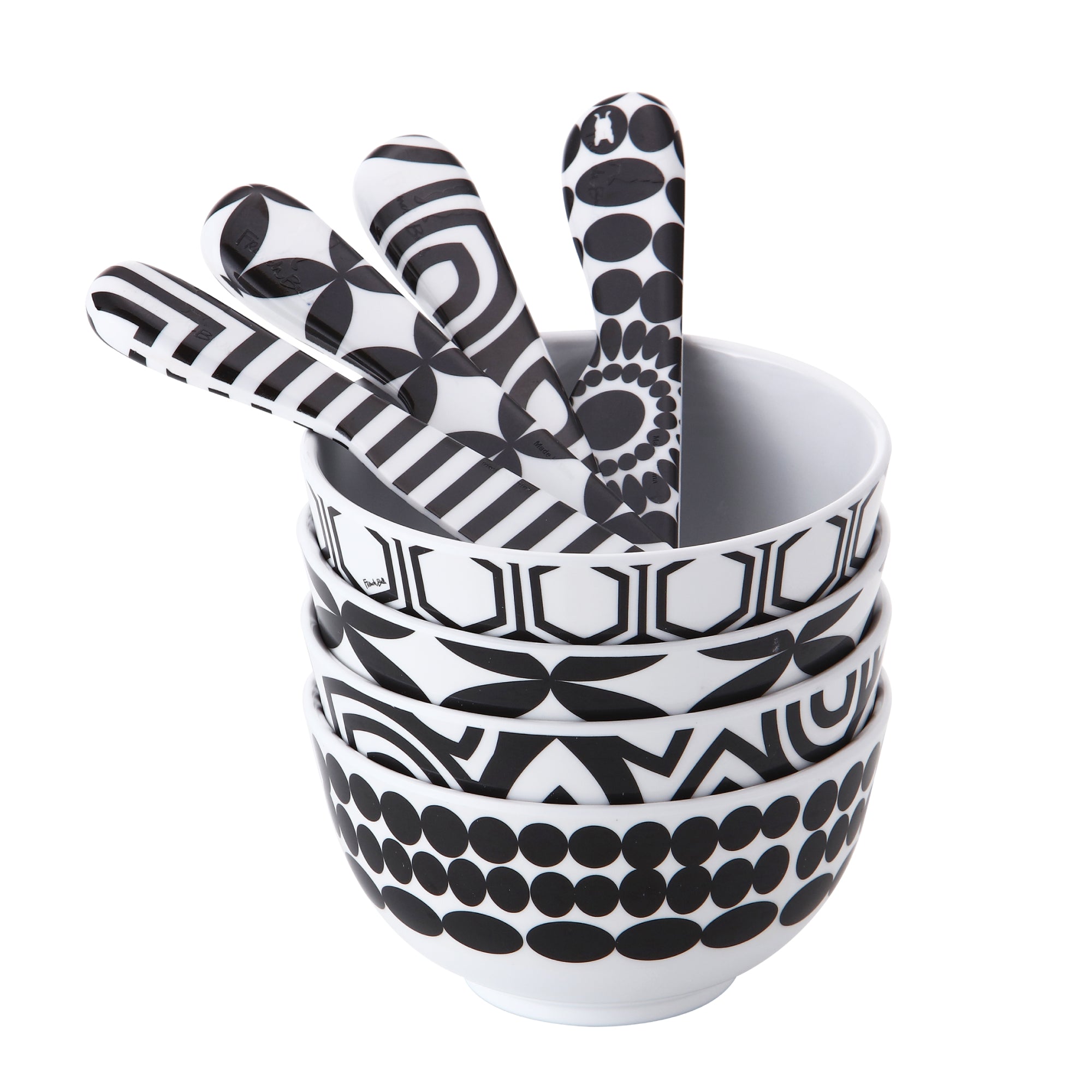 Melamine Spreader & Bowl Set - Black&White l French Bull Official