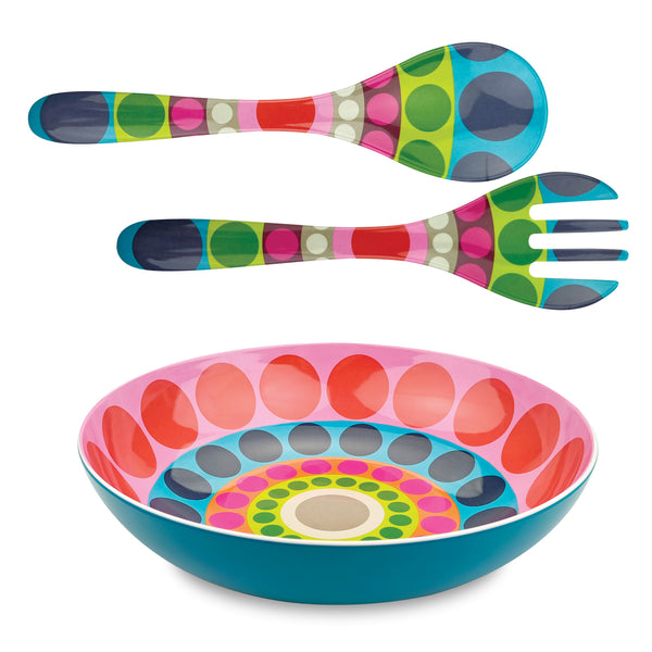 Dial Salad Bowl & Salad Server Bundle
