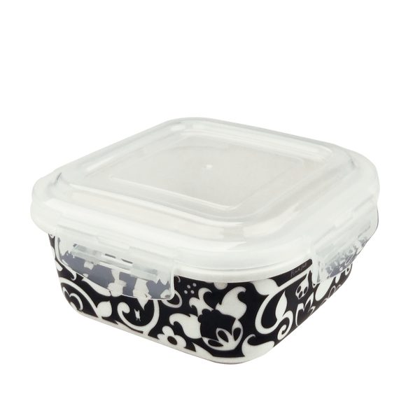 Square Porcelain Food Storage Container - Vine