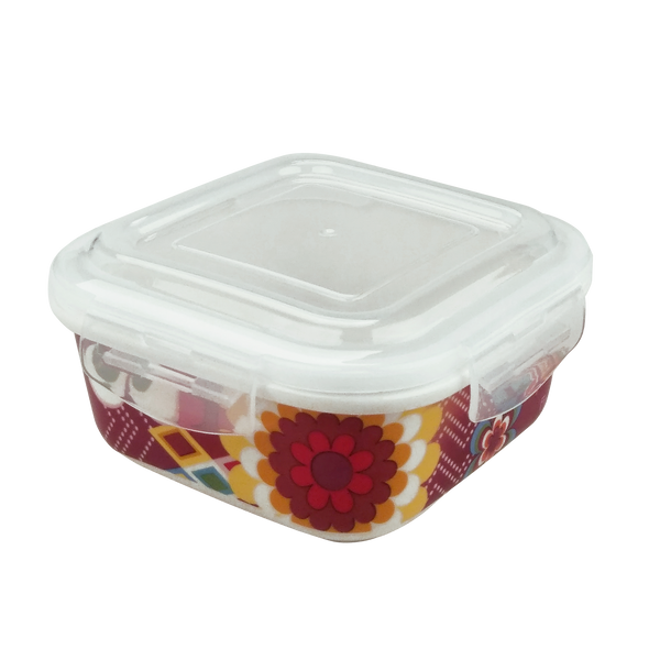 Square Porcelain Food Storage Container - Mosaic