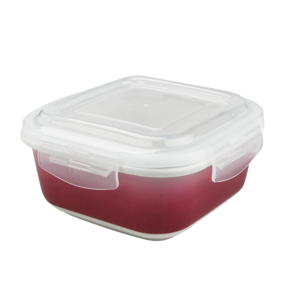 Square Porcelain Food Storage Container - Pink Ombré