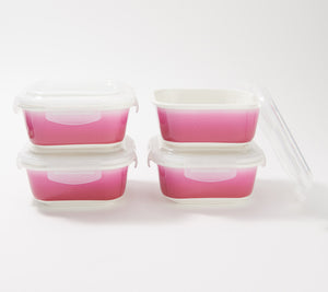 Square Porcelain Food Storage Container - Pink Ombré