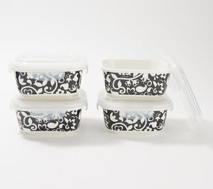 Square Porcelain Food Storage Container - Vine