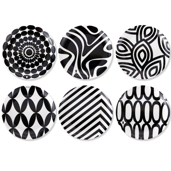 Black and White Appetizer Plate Set