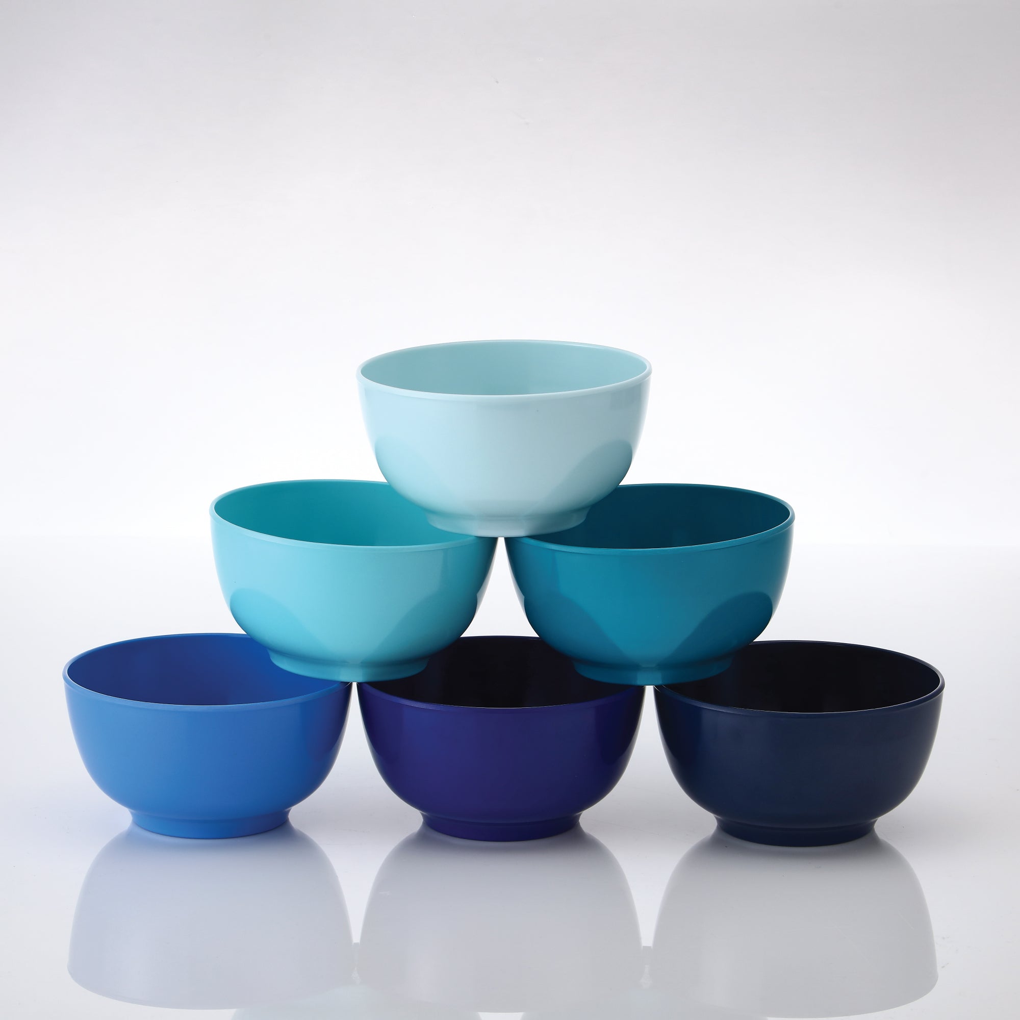 French Bull Shades of Blue Small Melamine Bowl Set – 6 Piece – 22oz.