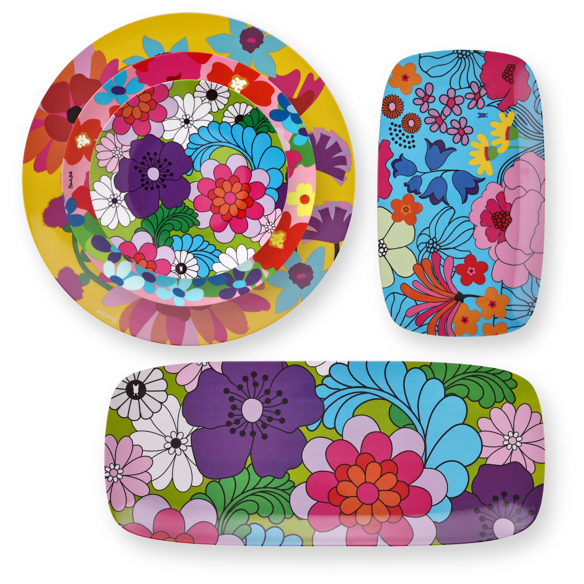Melamine Plate & Platter Set - Garden Floral l French Bull Official