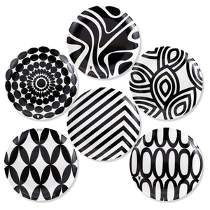 Black and White Appetizer Plate Set