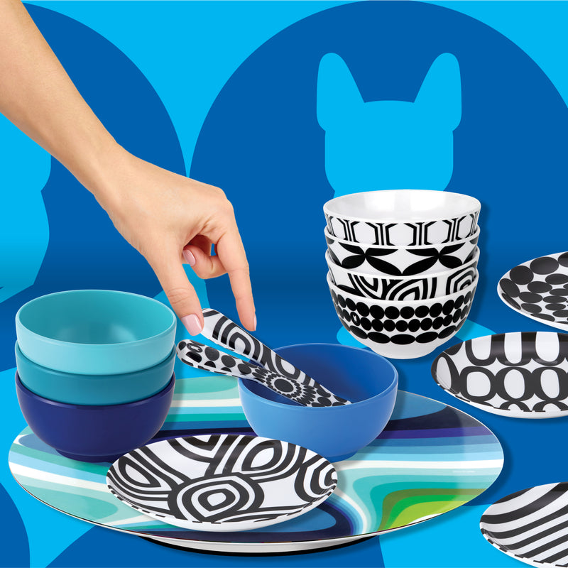 Black and White Appetizer Plate Set French Bull