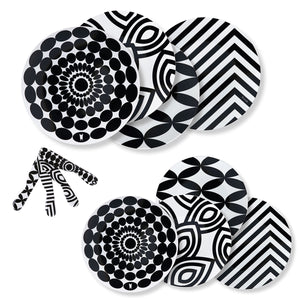 Black & White 12-Piece Dinnerware Set