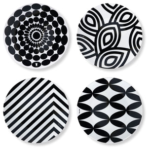 Black & White 12-Piece Dinnerware Set