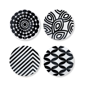 Black & White 12-Piece Dinnerware Set