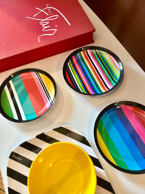 Stripes Appetizer Plate Set