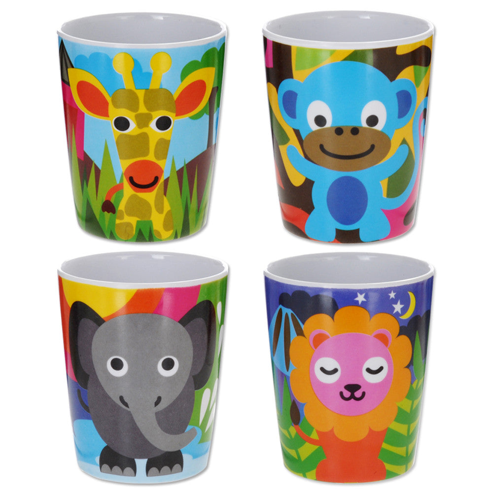 Melamine 2 Handle Baby Cup  Blue Jungle Animals Print – Lively Kids