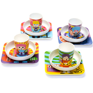 Square Plate Set - Rock Stars Kids Plate Set