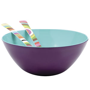 Two Tone Salad Bowl - Grape/Turquoise 2 Tone Large Bowl